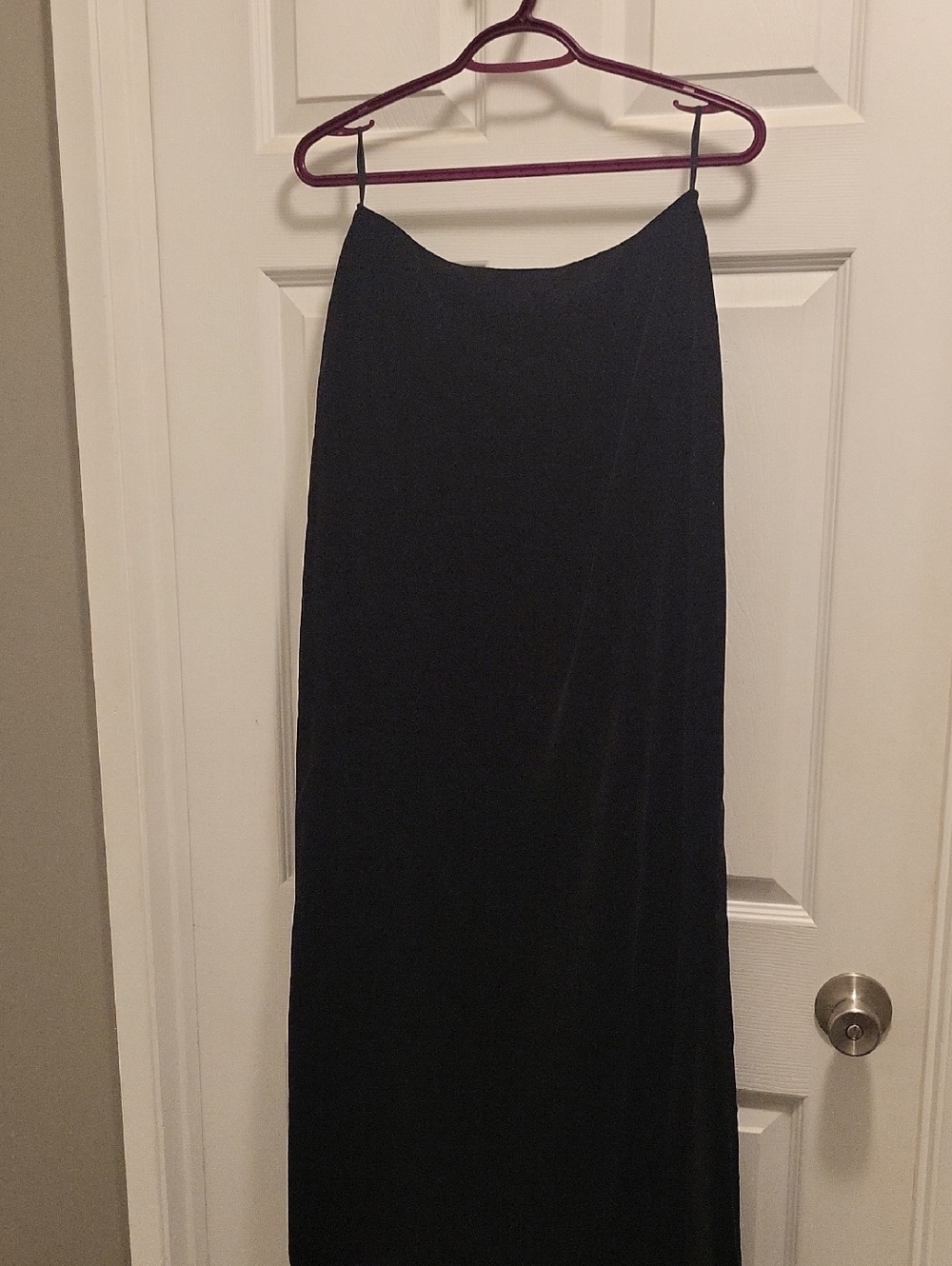 Source Unknown Black Velvet Maxi Skirt - Simple Slip Silhouette